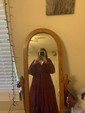 Ball Gown V-neck Puff Sleeve Chiffon Prom Dresses With Ruched
