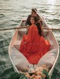 Ball Gown V-neck Puff Sleeve Chiffon Prom Dresses With Ruched