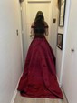 Ball Gown Off-the-shoulder Satin Prom Dresses With Appliques