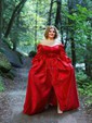 Ball Gown Sweetheart Satin Prom Dresses With Puff Sleeve