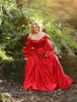 Ball Gown Sweetheart Satin Prom Dresses With Puff Sleeve