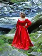 Ball Gown Sweetheart Satin Prom Dresses With Puff Sleeve