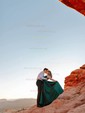 Black Ball Gown V-neck Satin Prom Dresses With Split