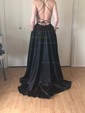 A-line Scoop Neck Satin Prom Dresses With Ruched
