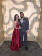 Ball Gown V-neck Satin Prom Dresses With Floor-length
