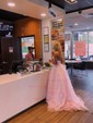 Ball Gown Scoop Neck Tulle 3D Floral Prom Dresses