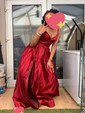 Ball Gown/Princess Floor-length V-neck Satin Sashes / Ribbons Prom Dresses