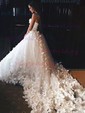 Ball Gown/Princess Sweetheart Tulle Chapel Train Wedding Dresses With Flower(s)