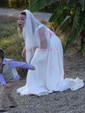Ball Gown/Princess V-neck Satin Sweep Train Wedding Dresses With Pockets