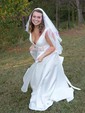 Ball Gown/Princess V-neck Satin Sweep Train Wedding Dresses With Pockets