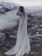 Sheath/Column Illusion Lace Sweep Train Wedding Dresses With Beading