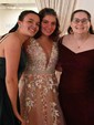 Ball Gown V-neck Floor-length Tulle Prom Dresses With Appliques