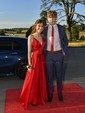 Black Ball Gown V-neck Satin Prom Dresses With Ruched