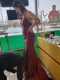 Mermaid V-neck Backless Sparkly Sequin Prom Dresses