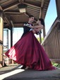 A-line V-neck Satin Prom Dresses With Ruched