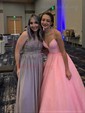 Ball Gown V-neck Floor-length Tulle Prom Dresses