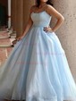 Ball Gown/Princess Sweep Train Scoop Neck Glitter Pockets Prom Dresses