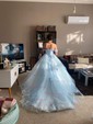 Ball Gown Off-the-shoulder Tulle Sweep Train Beading Prom Dresses