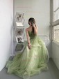 Ball Gown Sweetheart Tulle Corset Prom Dresses With Ruched