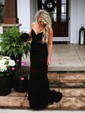 Mermaid Strapless Tulle Corset Prom Dresses With Appliques