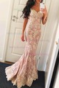 Mermaid Sweetheart Lace Tulle Prom Dresses With Appliques