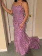Mermaid Scoop Neck Tulle Prom Dresses With Appliques