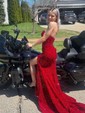 Sheath/Column Floor-length Straight Velvet Sequins Split Front Prom Dresses