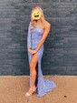 Sheath/Column One Shoulder Long Sleeves Sparkly Sequin Prom Dresses