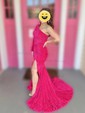 Sheath/Column One Shoulder Long Sleeves Sparkly Sequin Prom Dresses