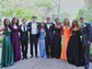 A-line Scoop Neck Satin Prom Dresses With Ruched