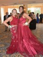 Princess V-neck Tulle Ruffle Prom Dresses