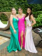 Sheath/Column V-neck Sparkly Sequin Prom Dresses