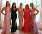 Sheath/Column V-neck Sparkly Sequin Prom Dresses