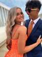 Sheath/Column Square Neck Sparkly Sequin Prom Dresses