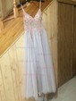 Ball Gown/Princess Sweep Train V-neck Tulle Beading Prom Dresses