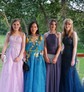 Princess Scoop Neck Tulle Prom Dresses With Appliques