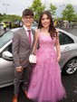 Princess Scoop Neck Tulle Prom Dresses With Appliques
