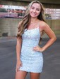 Elegant Bodycon Square Neck Lace-Up Homecoming Dresses