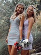 Elegant Bodycon Square Neck Lace-Up Homecoming Dresses