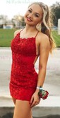 Elegant Bodycon Square Neck Lace-Up Homecoming Dresses
