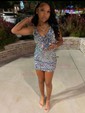 Sparkly Bodycon Sequin V-neck Homecoming Dresses