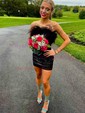 Sparkly Bodycon Sequin Feathers Homecoming Dresses