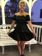 Elegant Burgundy Skater Asymmetrical Homecoming Dresses
