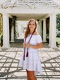 Elegant Burgundy Skater Asymmetrical Homecoming Dresses