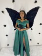 Ball Gown Off-the-shoulder Satin Modest Prom Dresses With Ruched