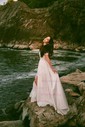 Ball Gown Off-the-shoulder Satin Modest Prom Dresses With Ruched