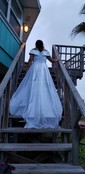 Ball Gown/Princess Sweep Train Off-the-shoulder Satin Split Front Prom Dresses