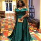 Ball Gown Off-the-shoulder Satin Modest Prom Dresses With Ruched