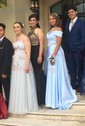 Ball Gown Off-the-shoulder Satin Modest Prom Dresses With Ruched
