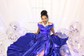 Ball Gown/Princess Sweep Train Off-the-shoulder Satin Split Front Prom Dresses